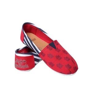 Saint Louis Cardinals Women’s MLB OFFICIALLY LICENSED STRIPED CANVAS SHOES-NWT